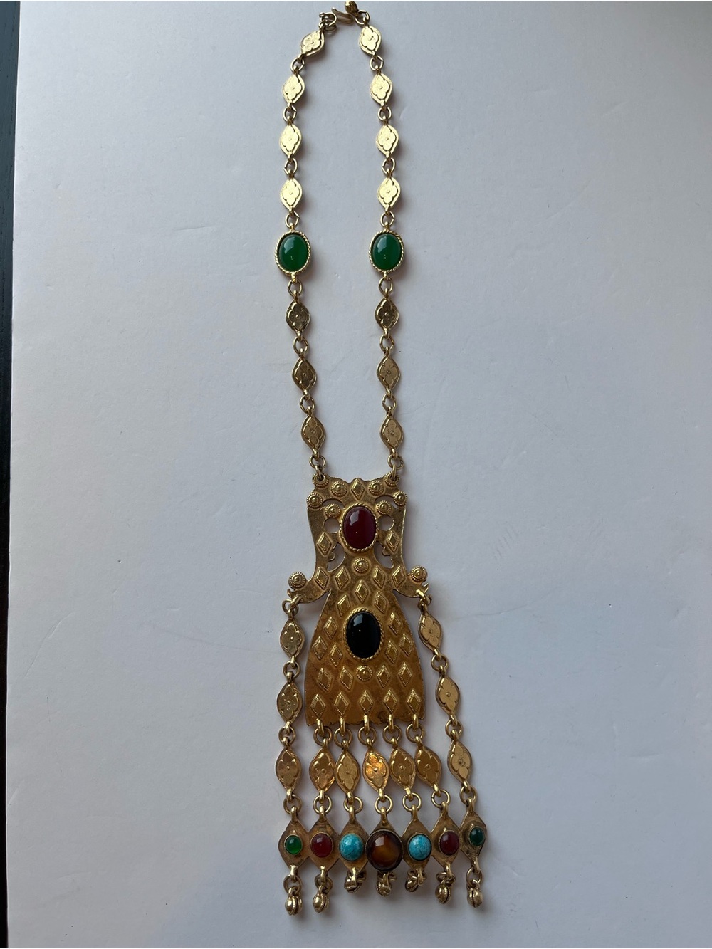 Vintage Accessocraft NYC Etruscan Gold Tone Statement Necklace